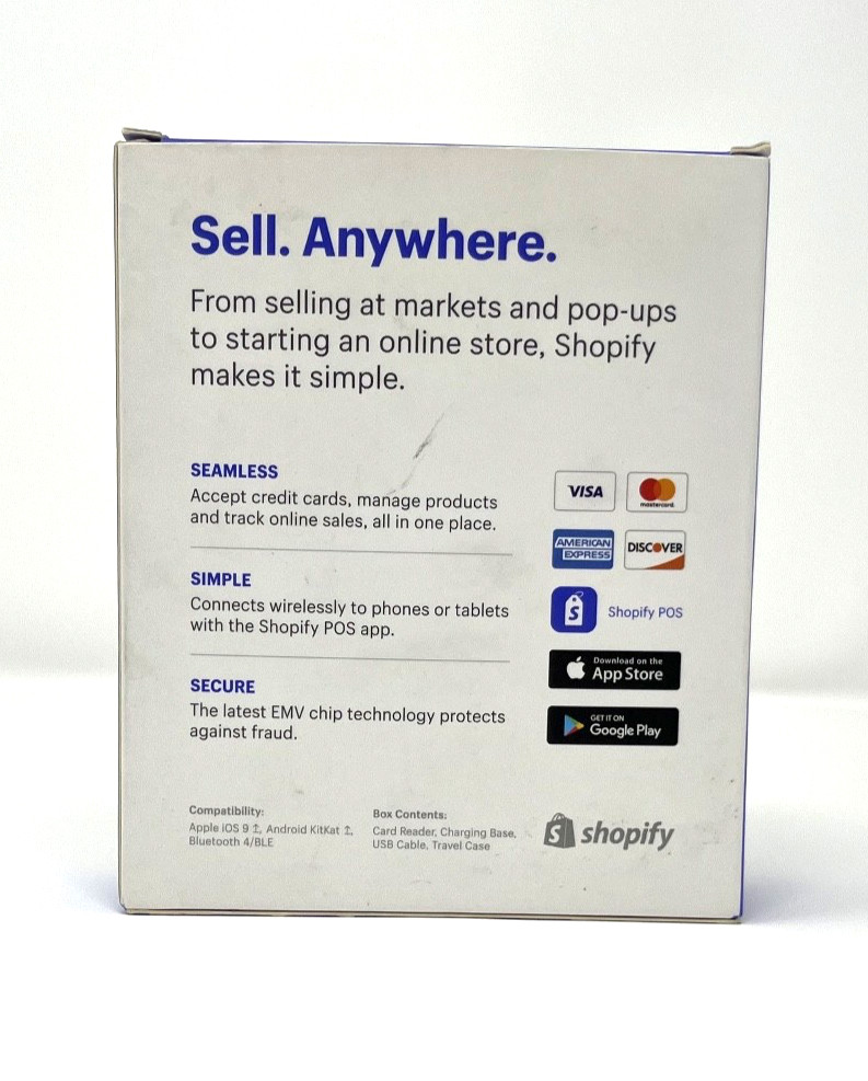 Shopify Chip & Swipe Reader Credit & Debit Cards Model S1701 Wireless White