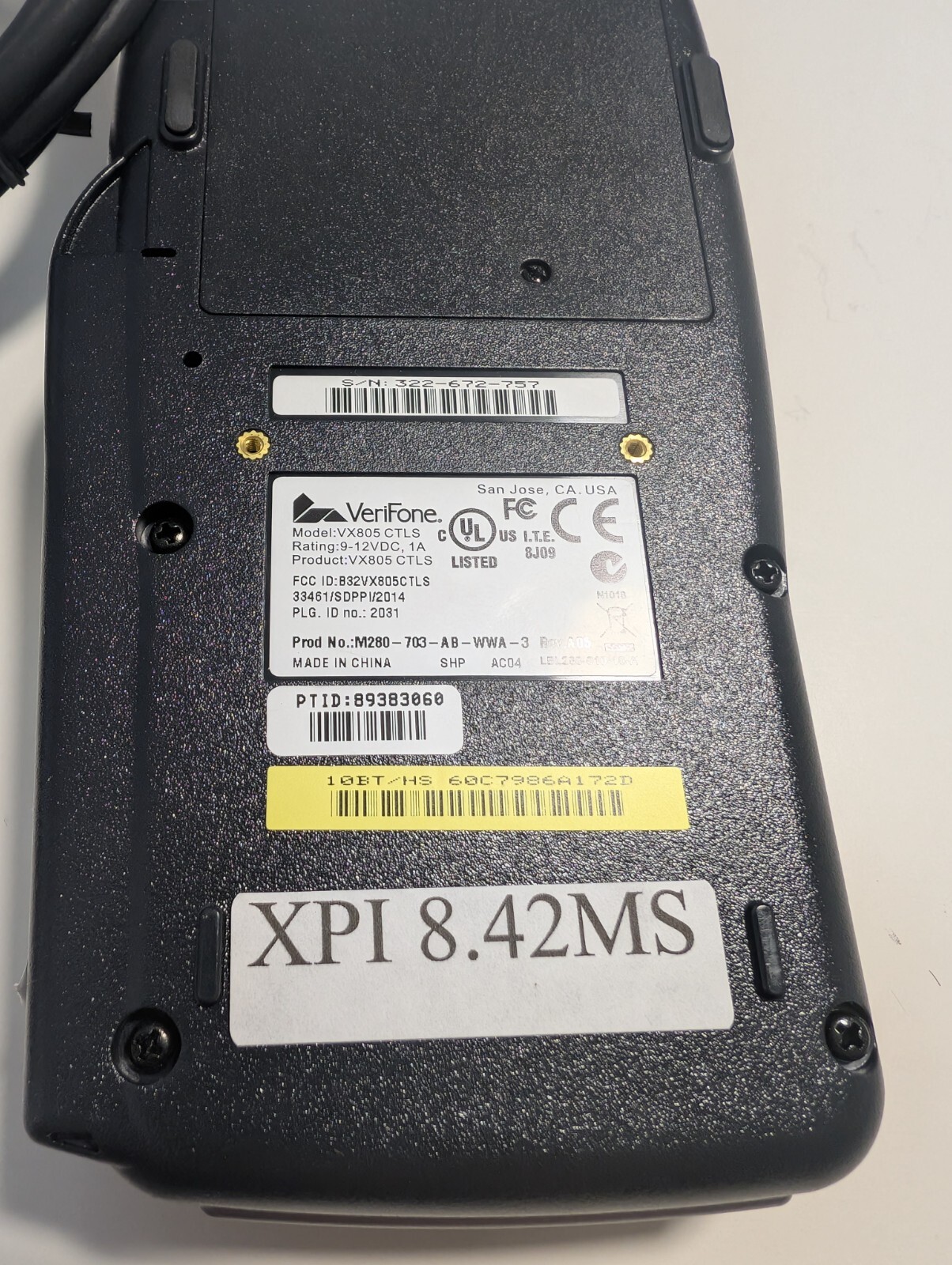 Verifone VX-805 Pin Pad Card Reader 160mb Keypad