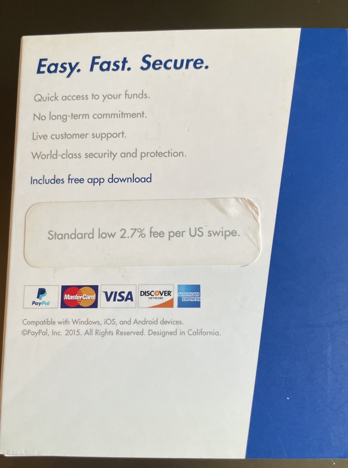 Paypal Mobile Card Reader Point Of Sale Device iOS/Android/Windows 2015