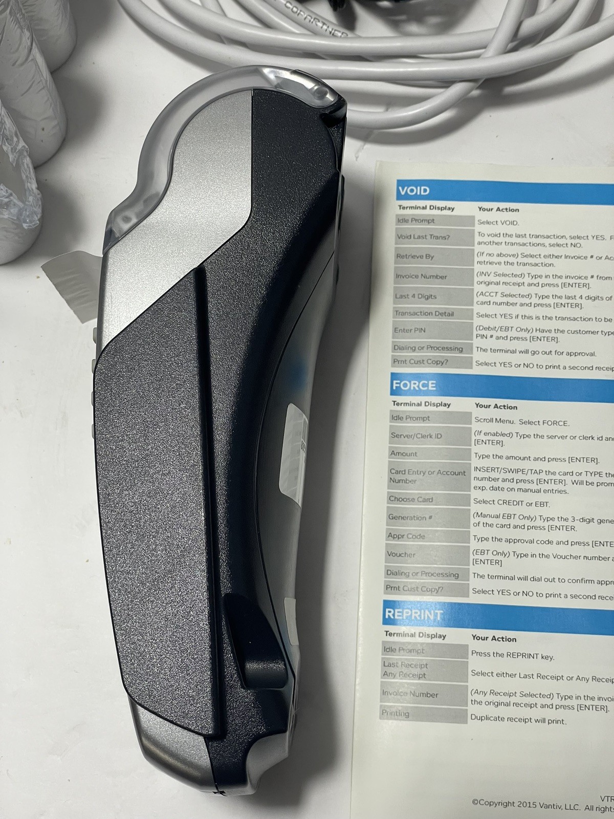 Verifone VX520 Credit Card Reader With Paper Rolls! Plug And Play Credit Debit