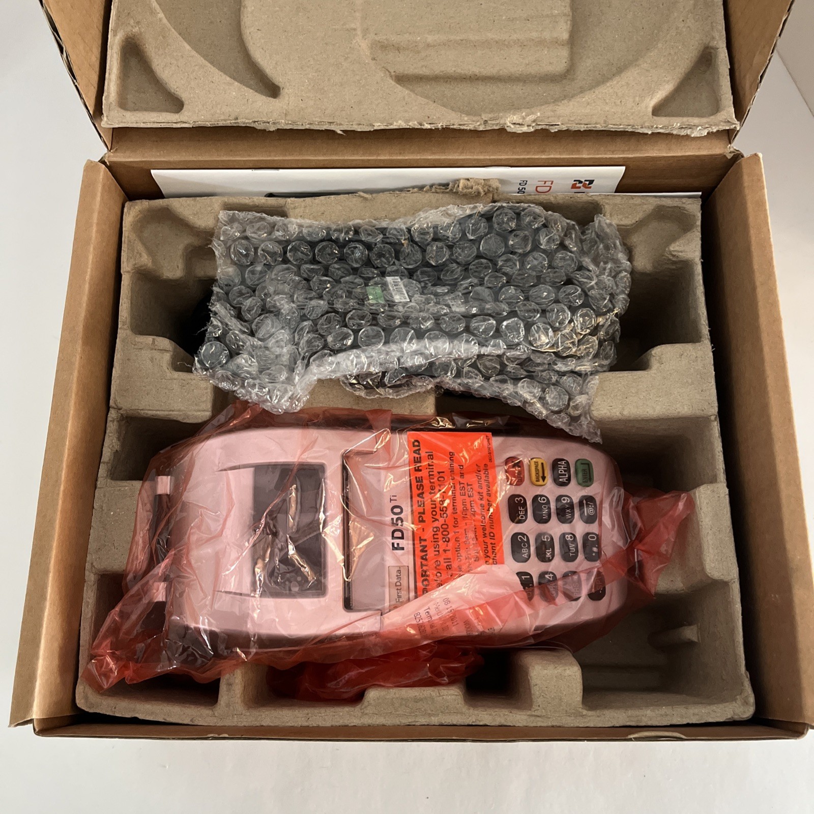 New Open Box First Data FD50 Ti Credit Card Reader Terminal With Pin Pad (F4)
