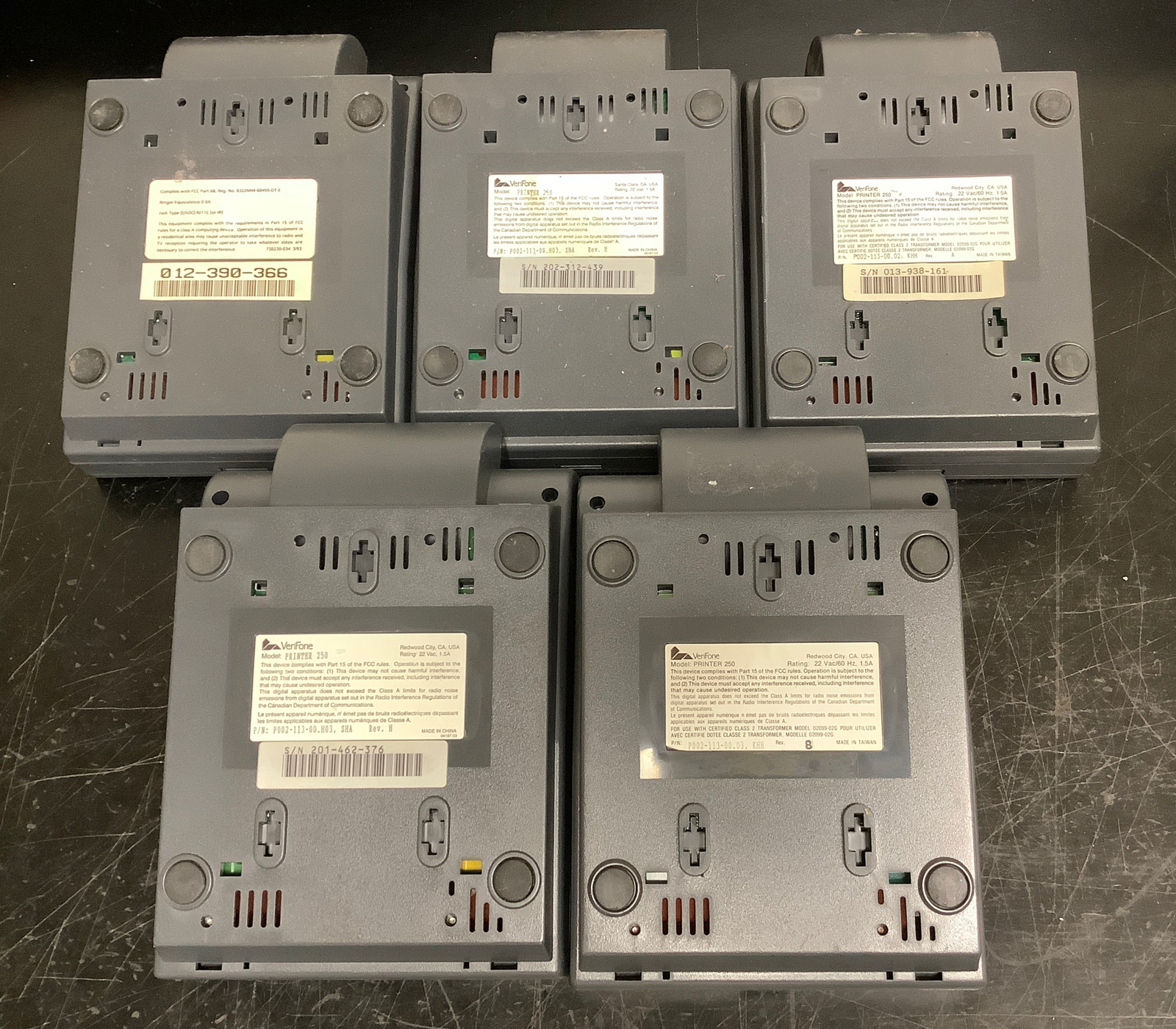 VeriFone Lot | 5 Printers Model 250 | PinPad 1000 | Tranz 330 and Tranz 380