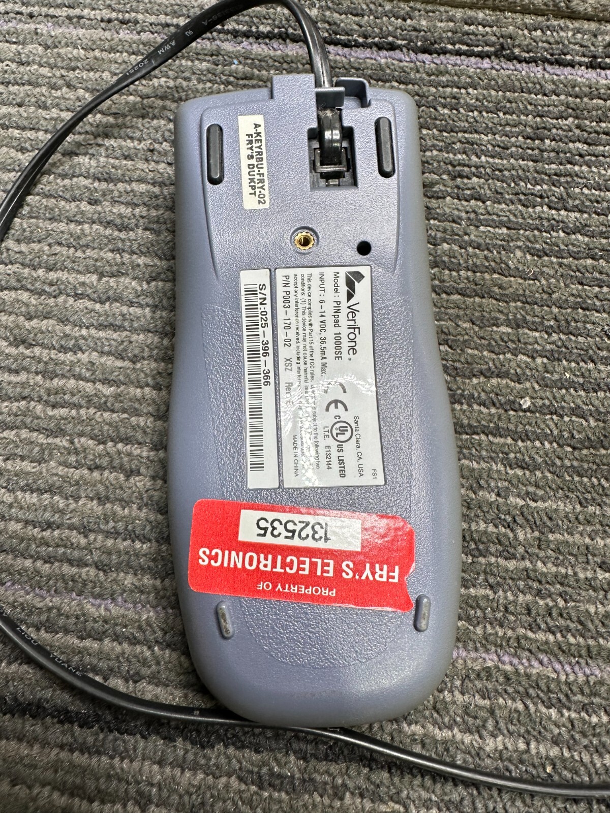 VeriFone PIN pad 1000SE Credit Debit Card PIN Keypad P003-160-02 & Cable