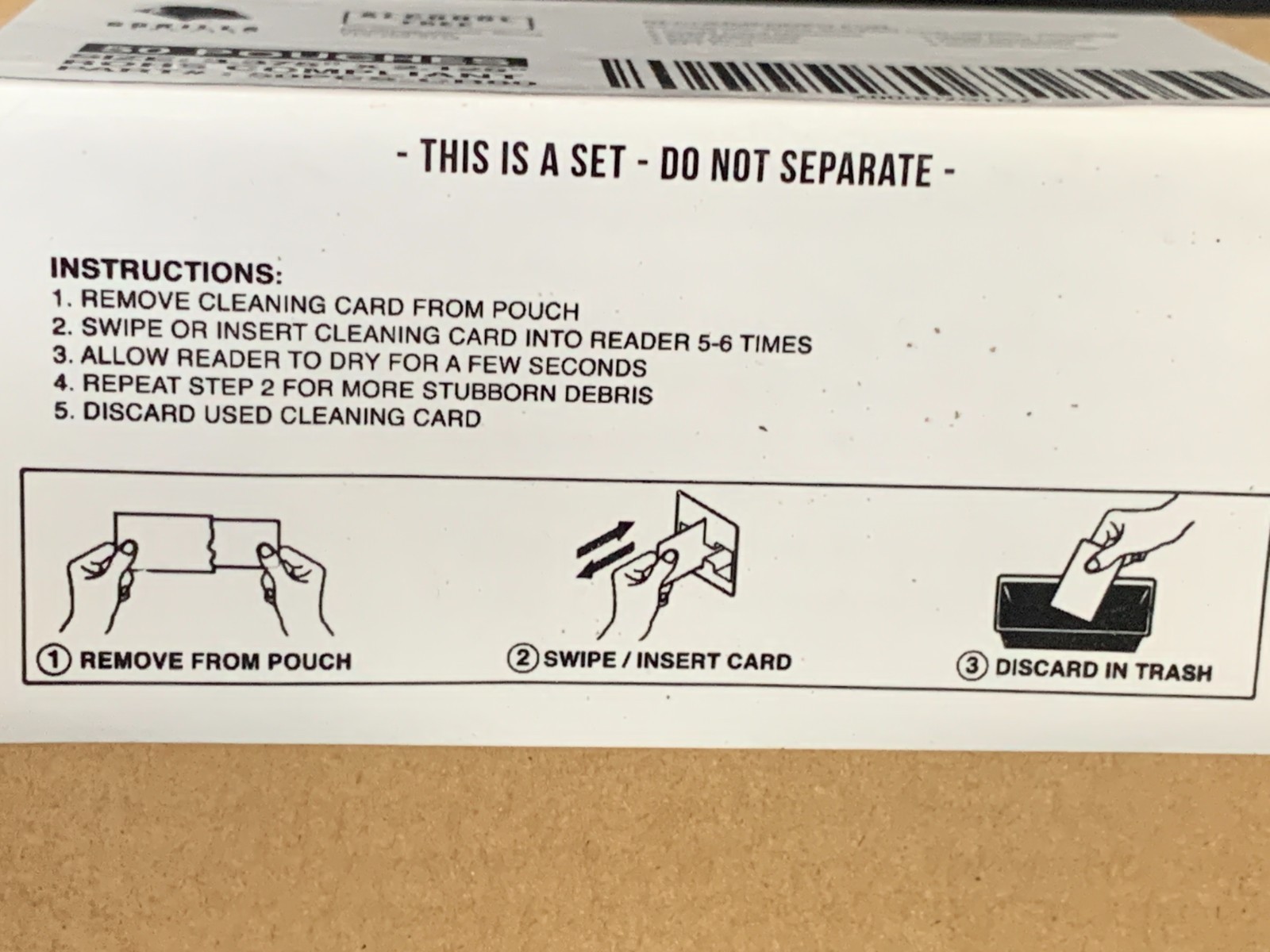 CR80 Card Reader Cleaning Cards 50 Pouches EMV POS Credit Card Gorilla Supply