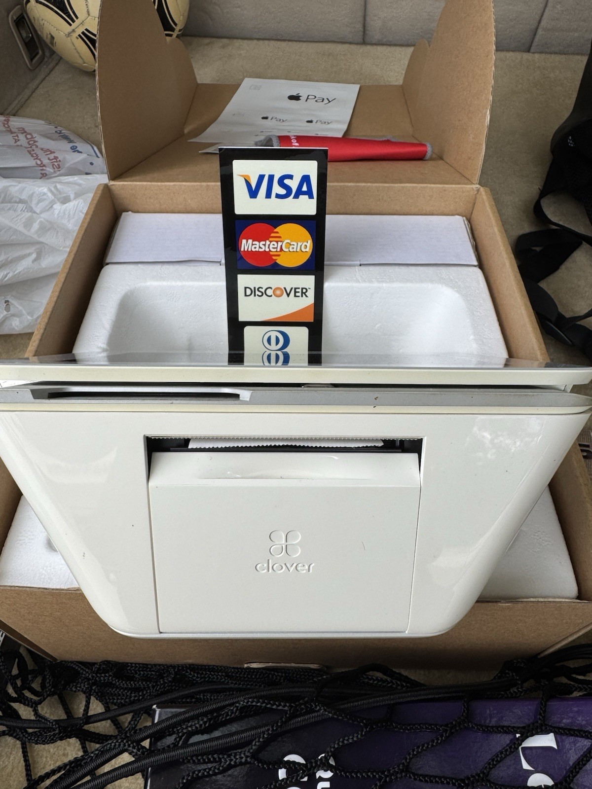 Clover Flex Handheld POS System C403 with Charging Cradle, White