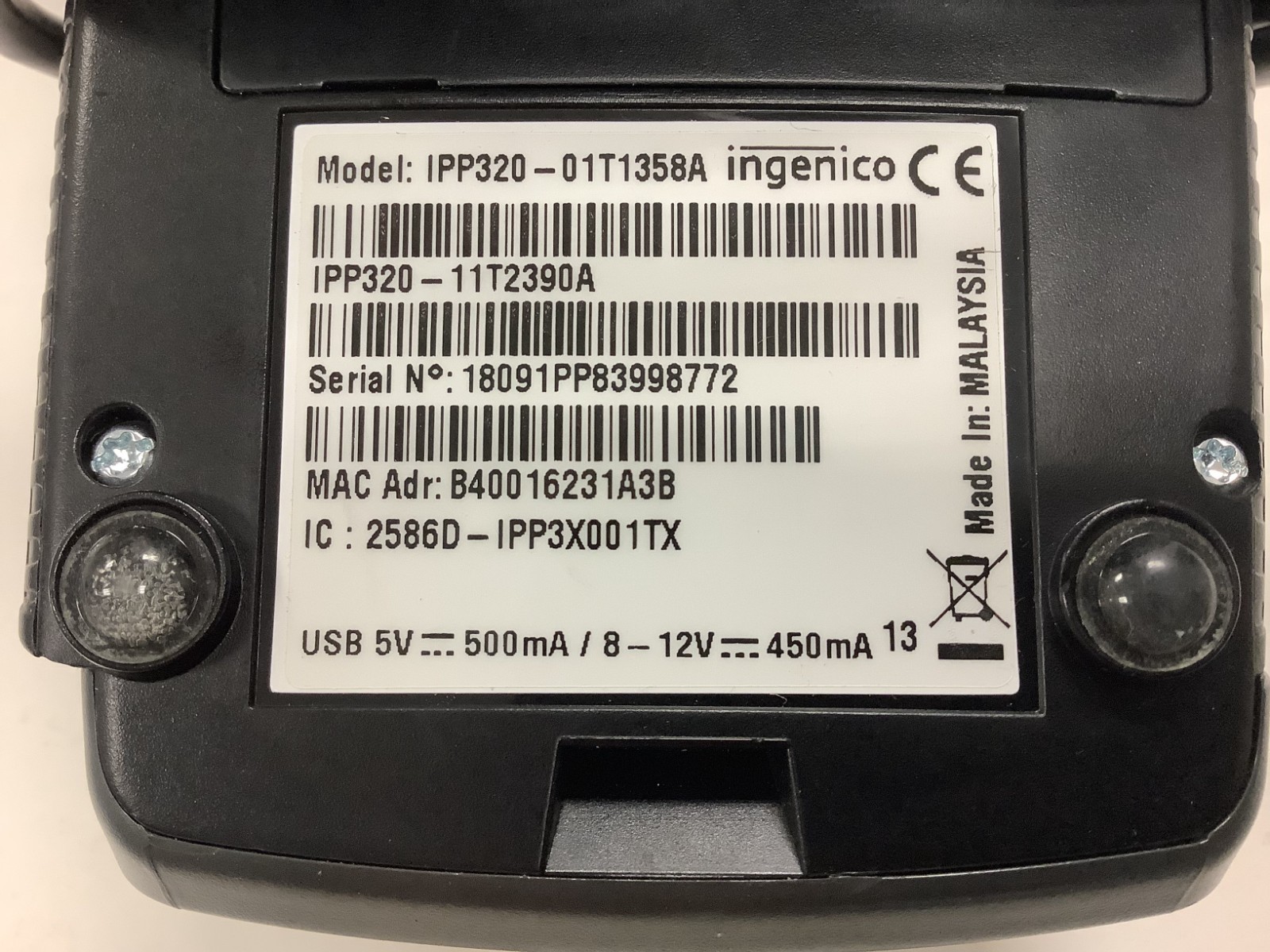 Ingenico IPP320-01T1358A USB Wired Credit/Debit Card Terminal Reader, L-R1B