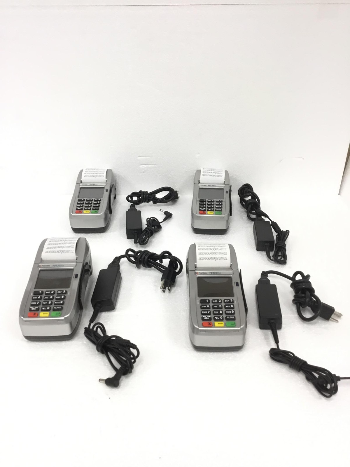 4x FIRST DATA FD130DUO Credit Card Machine w/Printer,AC Adapter,WORKS,FREE SHIP