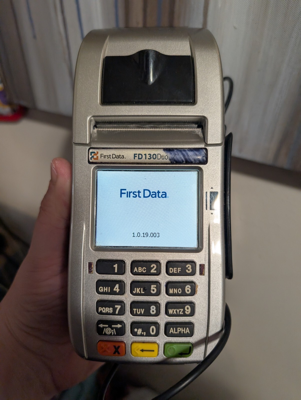 First Data FD130 DUO Credit Card Machine with FD-35 EMV NFC Pin Pad – Untested