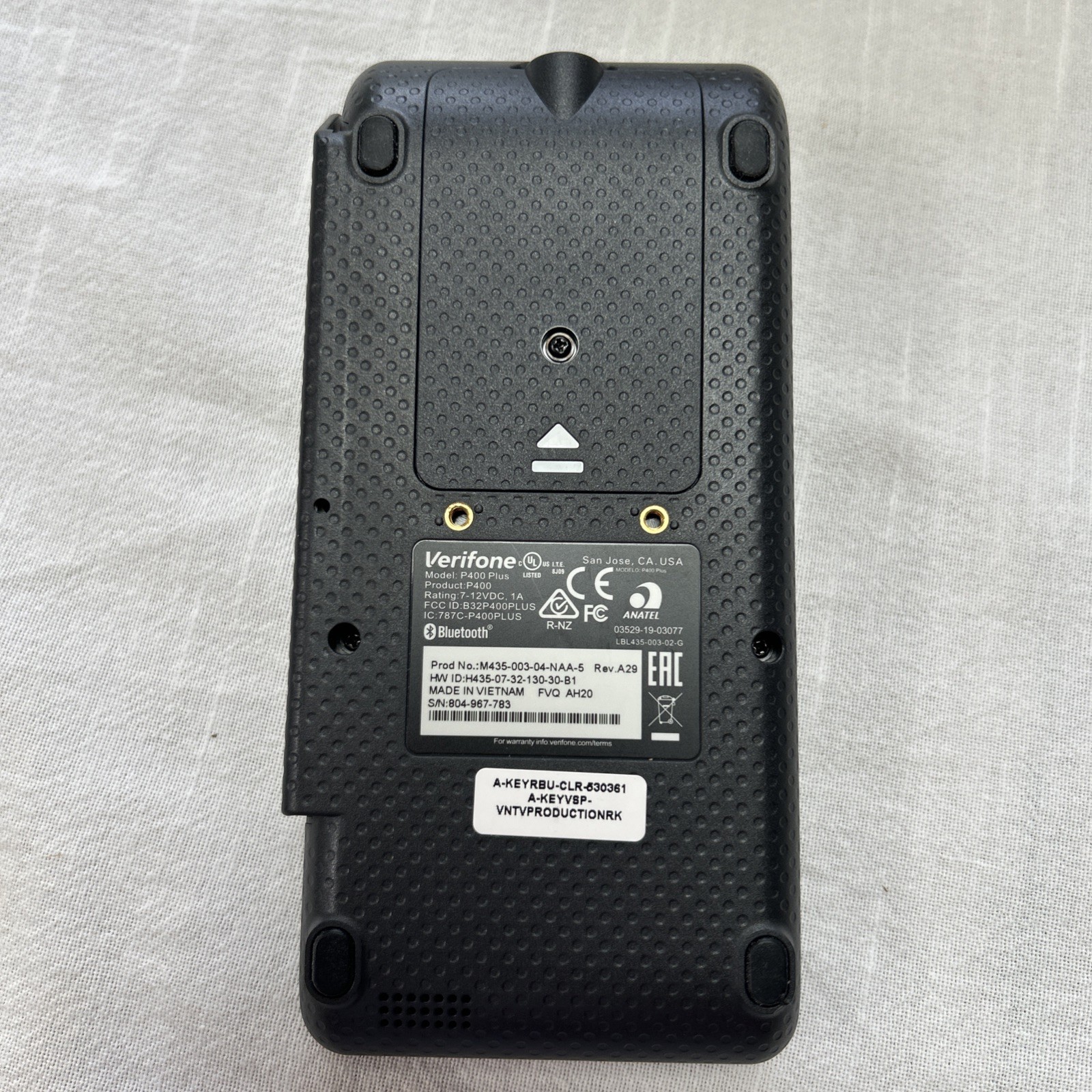 Verifone P400 Plus Credit Card Terminal USB Ethernet Cords