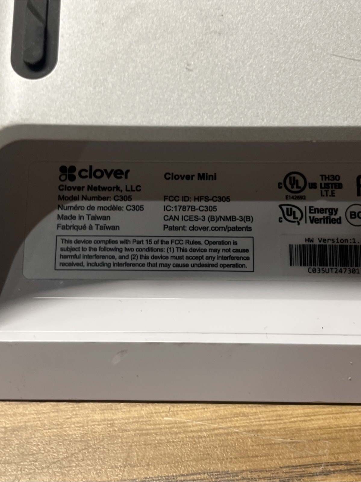 Clover Mini C305 POS Credit Card Terminal