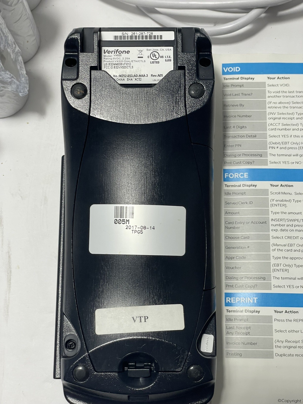 Verifone VX520 Credit Card Reader With Paper Rolls! Plug And Play Credit Debit
