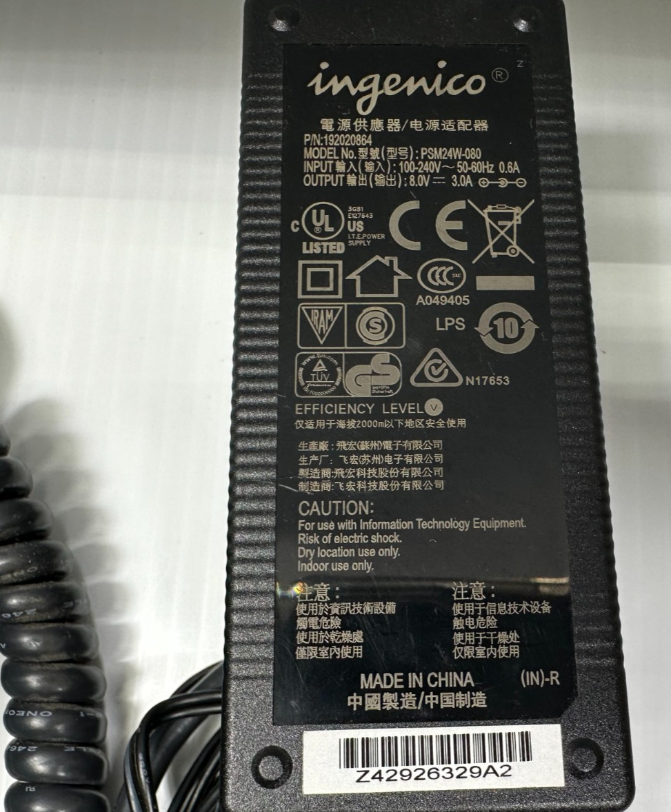 LOT OF 4 INGENICO ICT220 CREDIT CARD TERMINAL W/ ADAPTER