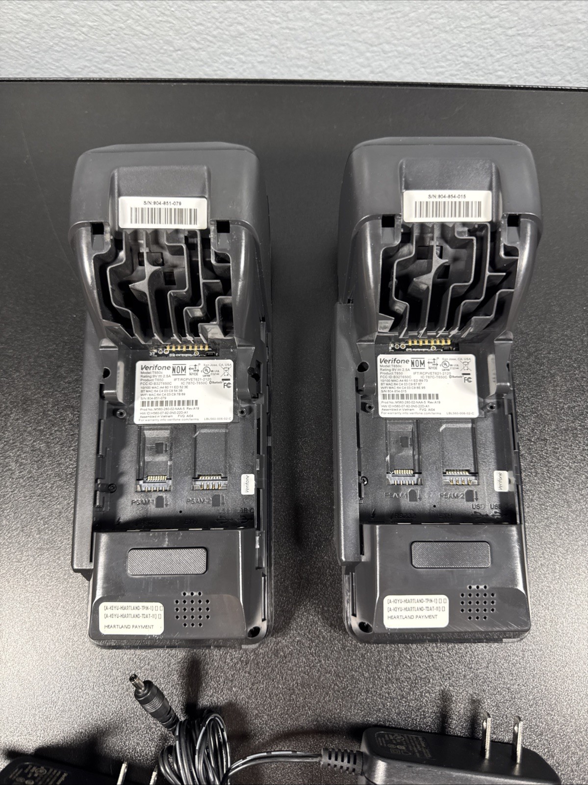 2X Verifone T650c Credit Card Machines w/ Power Adapters Untested