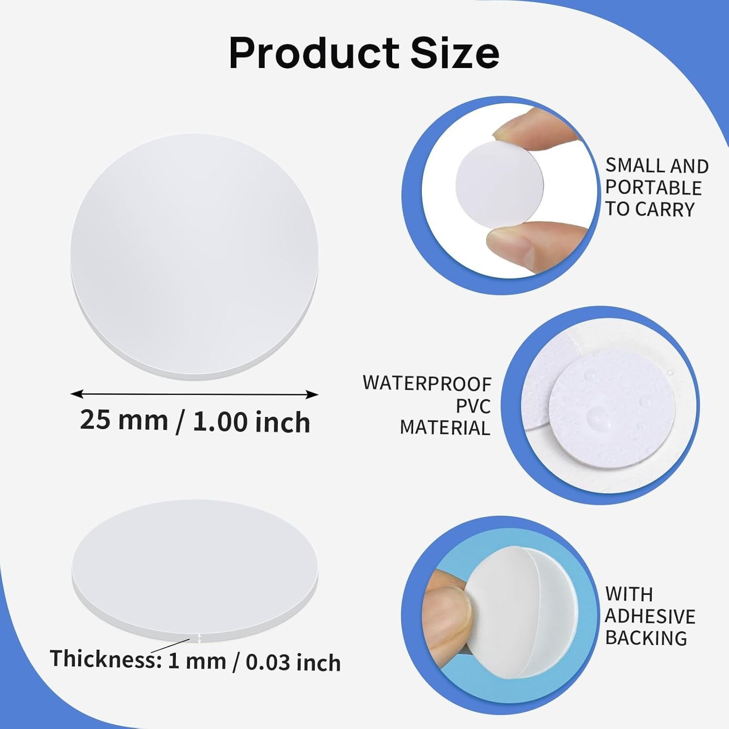 20 Pcs NFC Stickers – 25mm Rewritable Tags with Easy Adhesive Backing