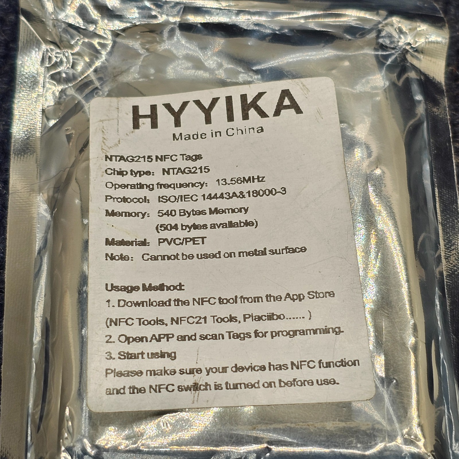 (10 PCS) HYYIKA NTAG215 NFC Tags Programmable Black NFC Cards