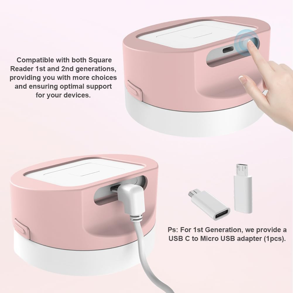 Dock for Square Reader – Compatible with 1St and 2Nd Generation Square Reader, E