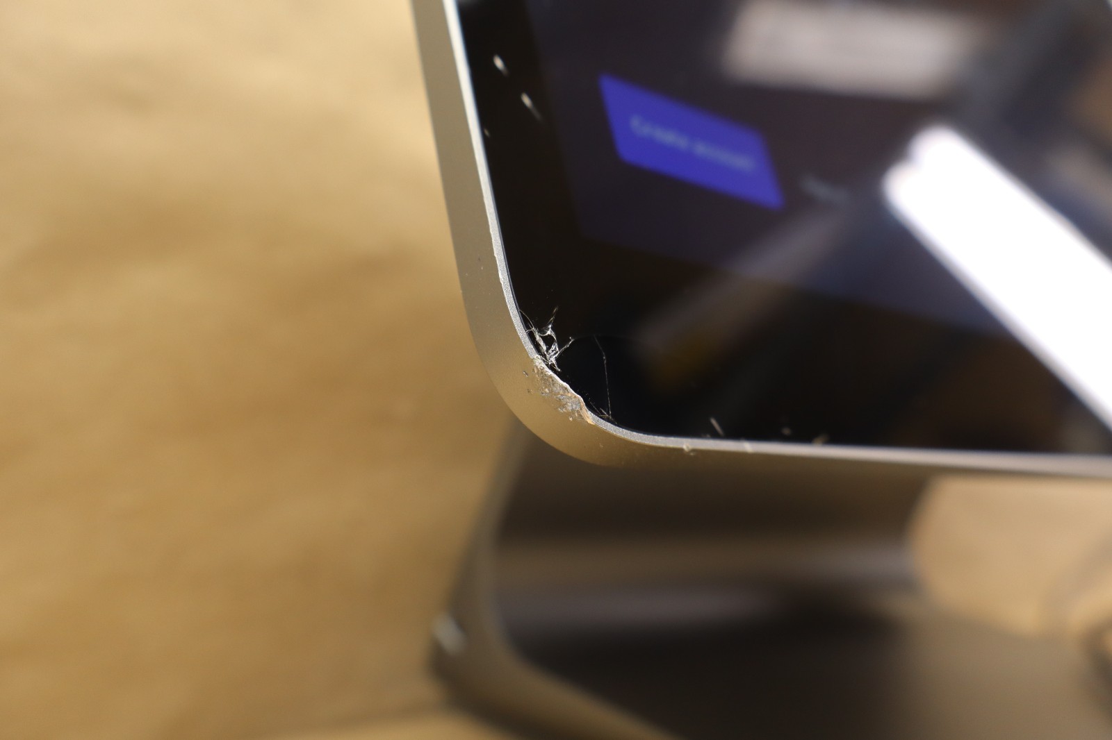 Square Register POS For Parts Repair Dual Screen Cracked AS-IS No Returns