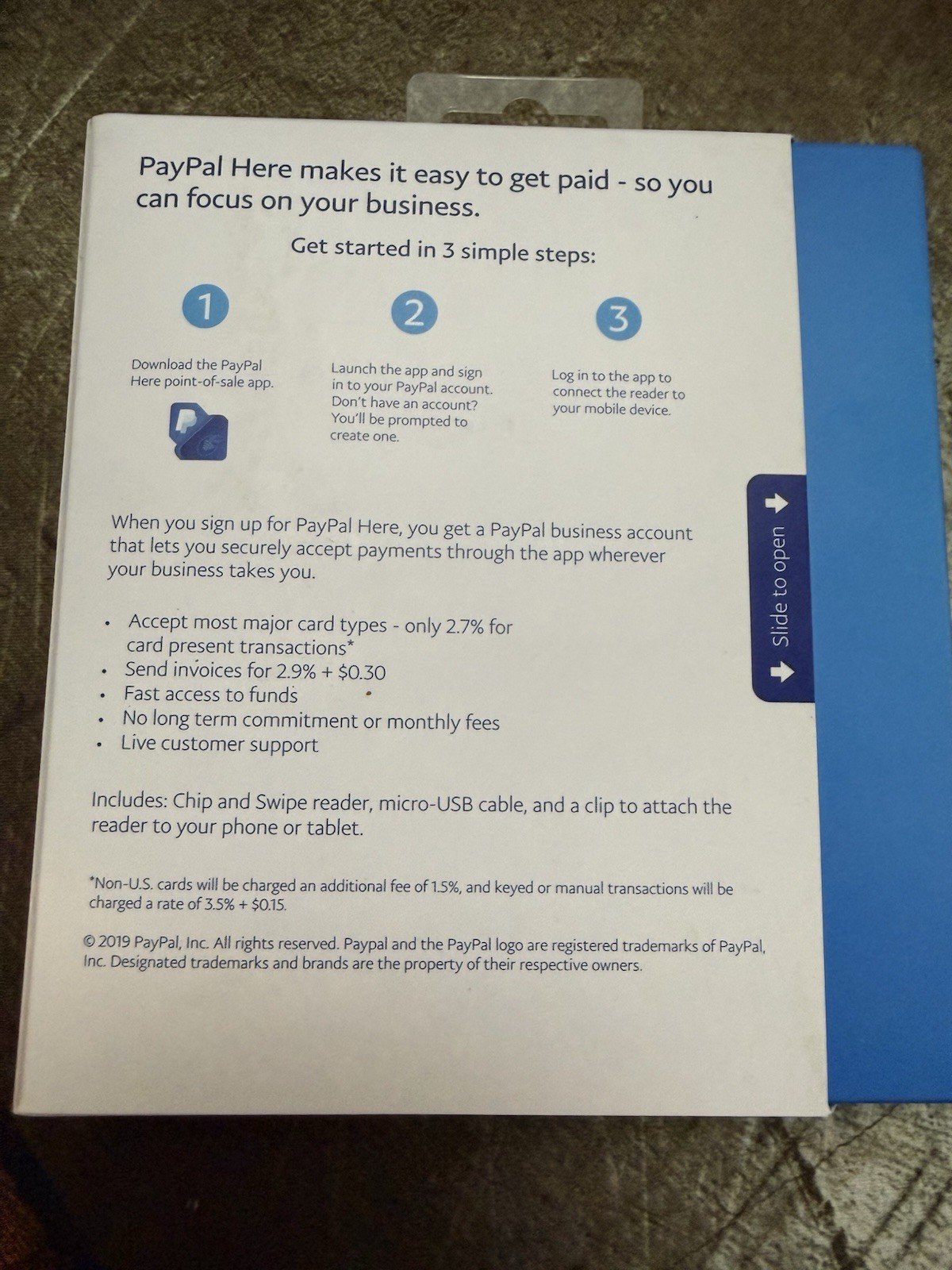 PayPal HERE Chip And Card Swipe Reader Accept Credit & Debit Cards