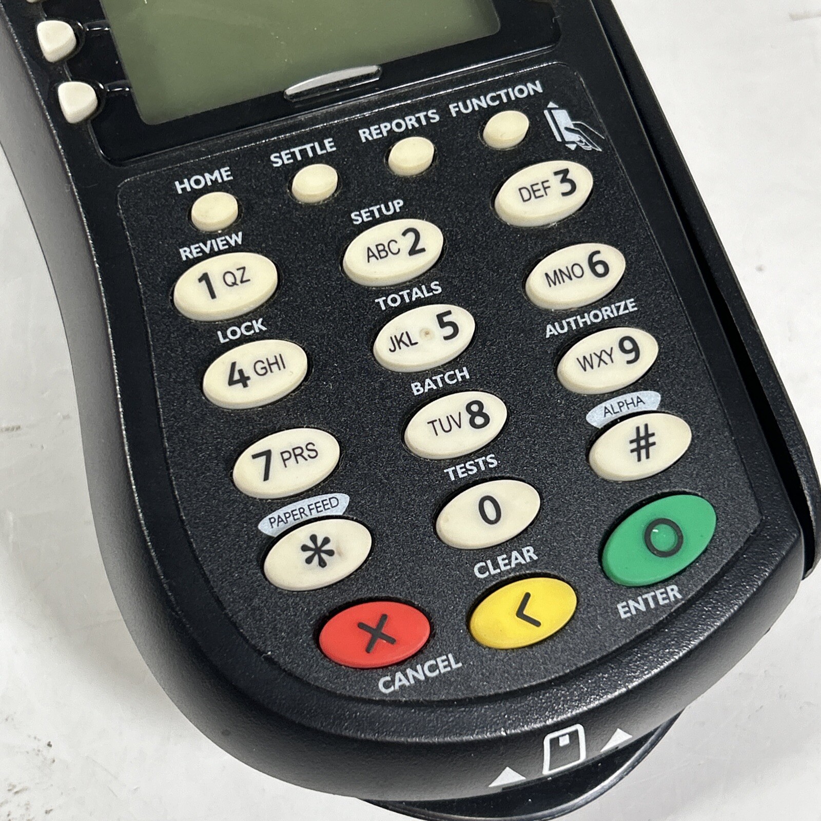Hypercom T4205 Black Wired Portable 24MB LCD 19-Key Buttons Credit Card Terminal