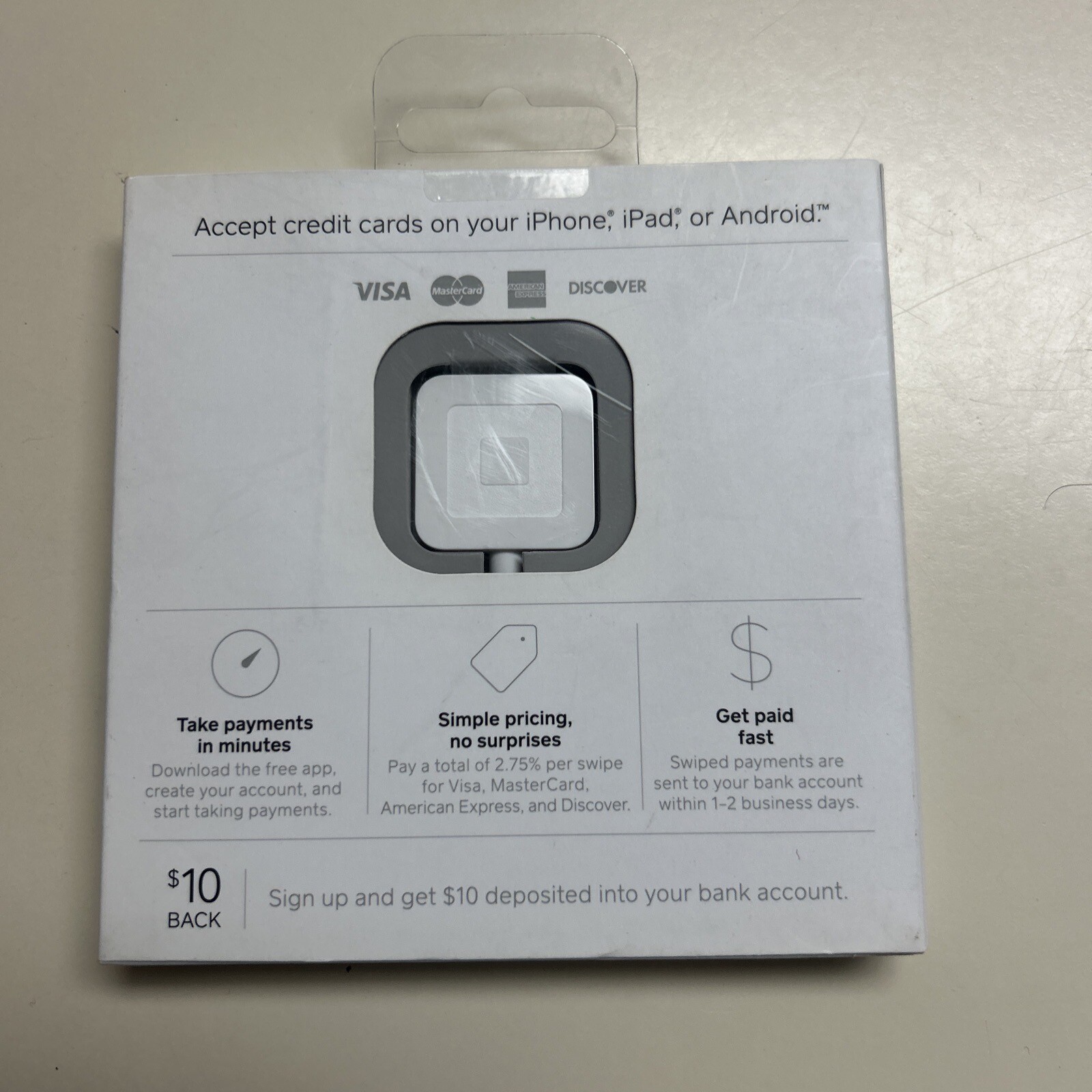 Square Mobile Credit Card Reader Magstripe Headphone Jack A-PKG-0157