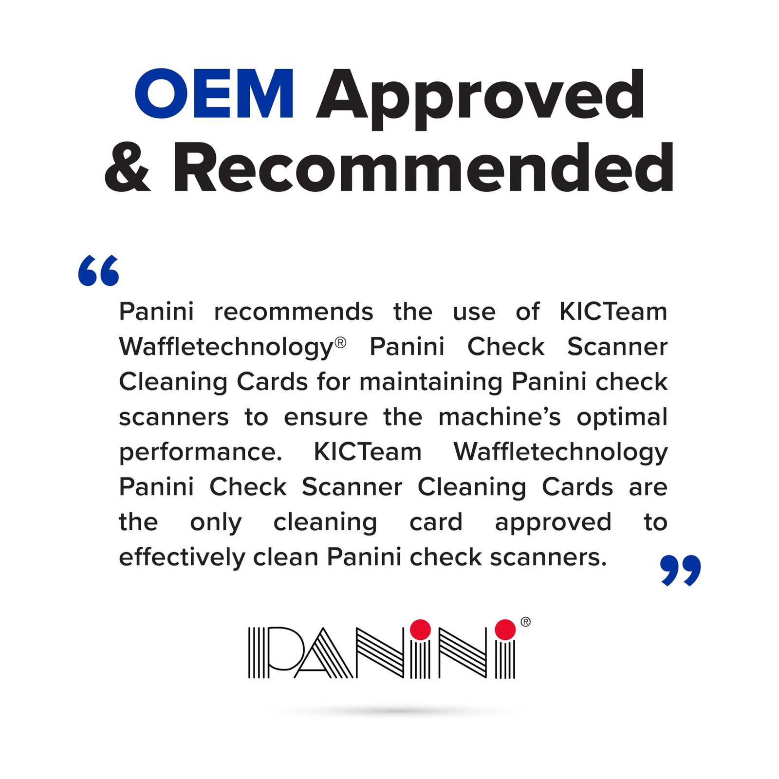 Panini Waffletechnology® Cleaning Cards for Check Scanners (15 Pack) | Wond