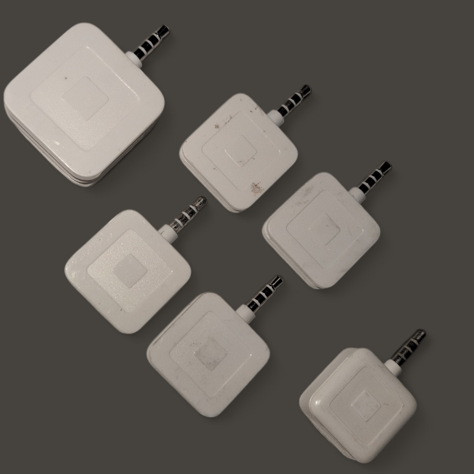 Square Reader- Lot Of 6 Magstripe Reader with 3.5mm Headphone Connector – White
