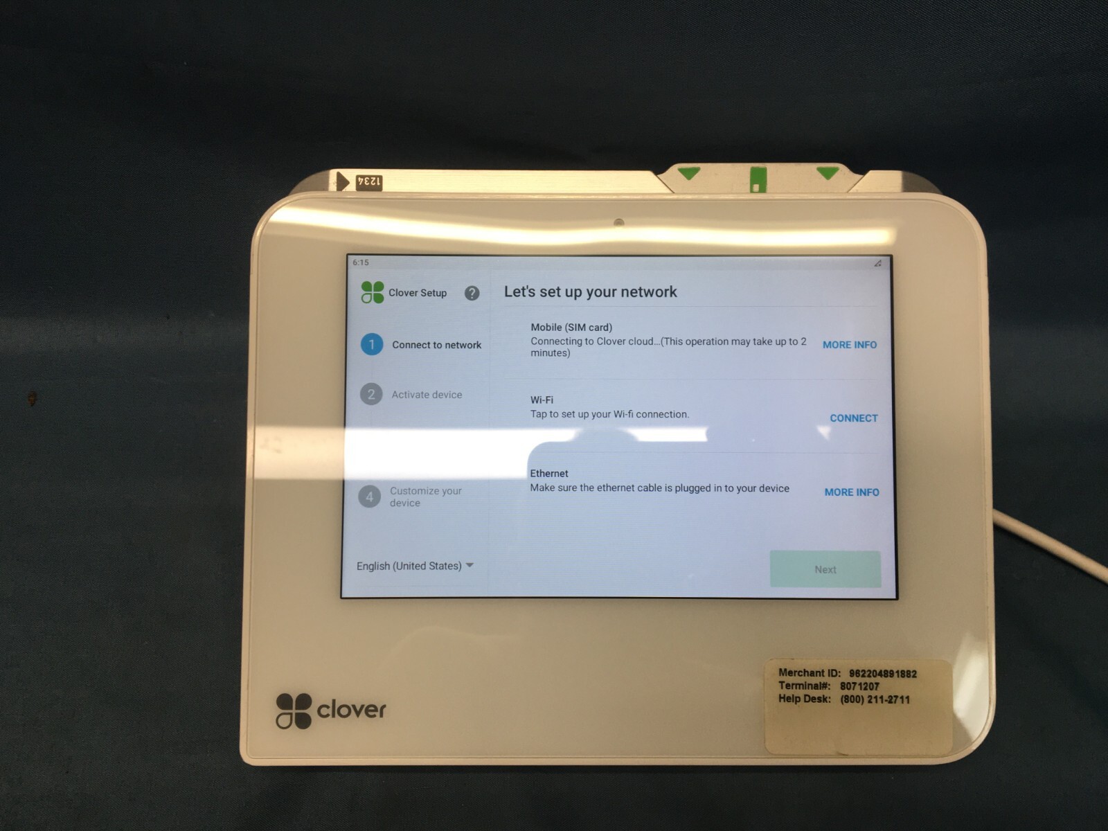 **READ** Clover Mini (Wi-Fi) C302U POS System/Credit Card Terminal