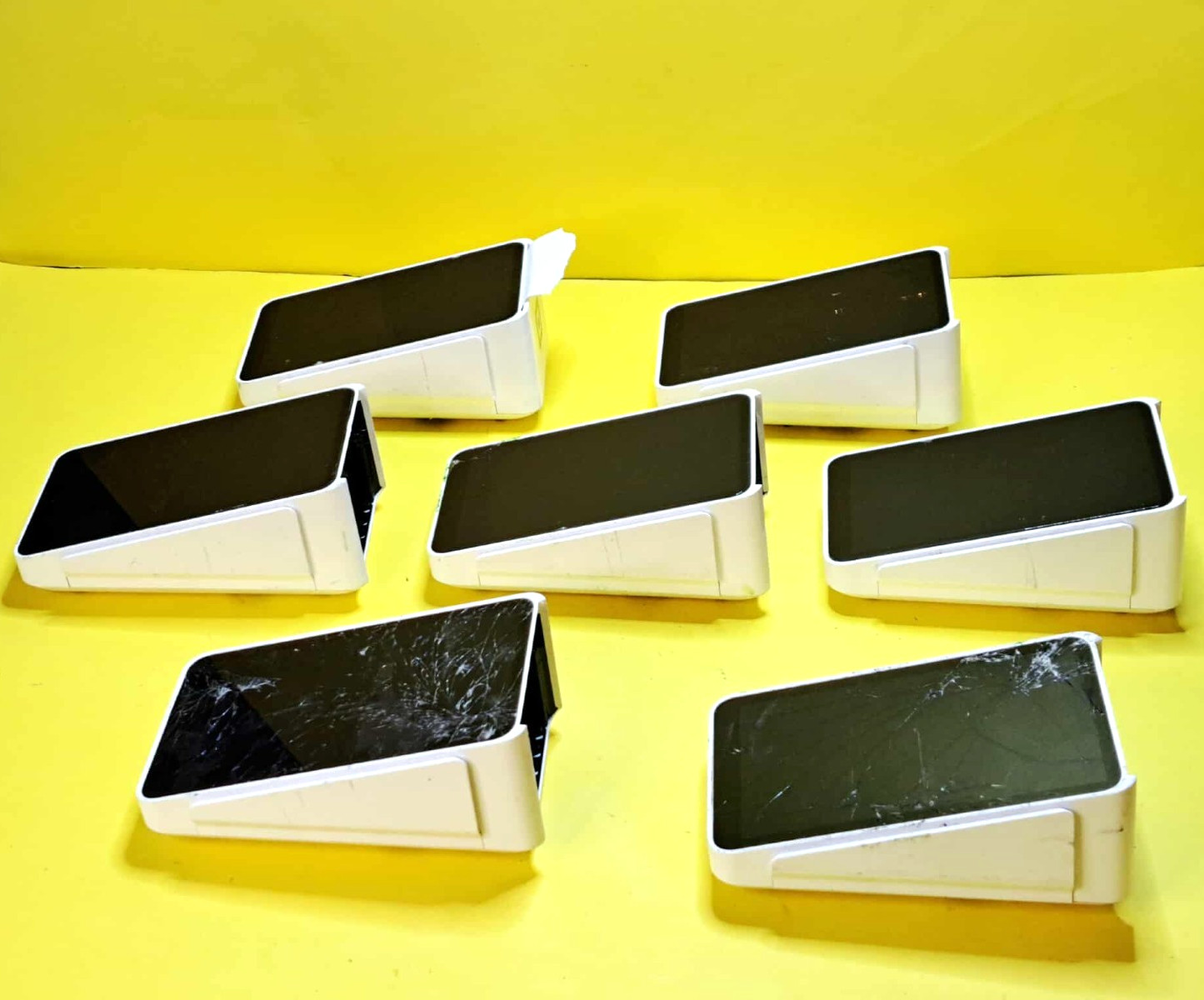 ⚡LOT OF 7x CRACKED SCREENS⚡SQUARE TERMINAL SPD2-01-A POS CARD READER ALL-IN-ONE⚡
