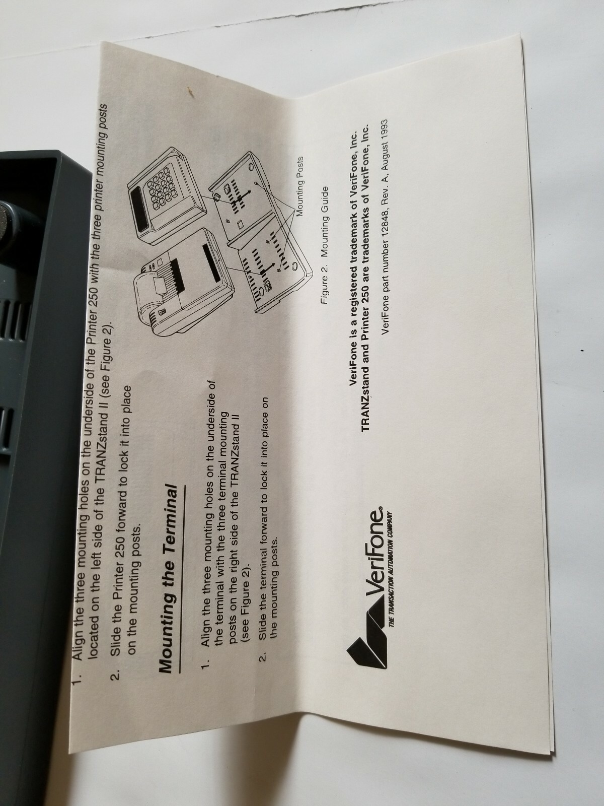 Verifone Printer 250 Tranzstand II 2 Tranz Stand Base
