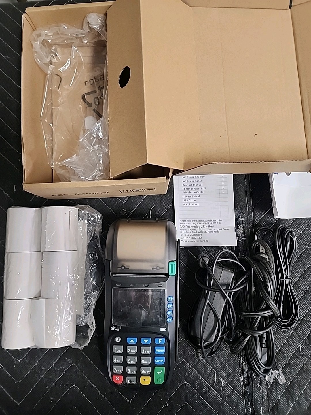 Pax S80 Credit Card POS Terminal W/ Power Adapter