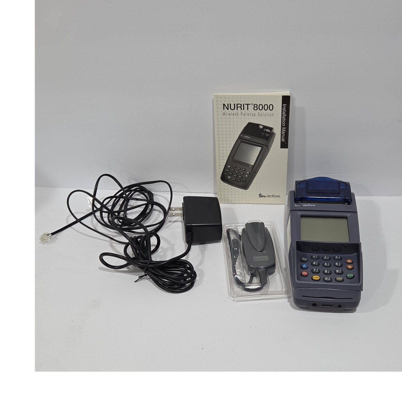 Verifone NURIT 8000S Wireless Credit Card Terminal w/Accessories *tested, works*