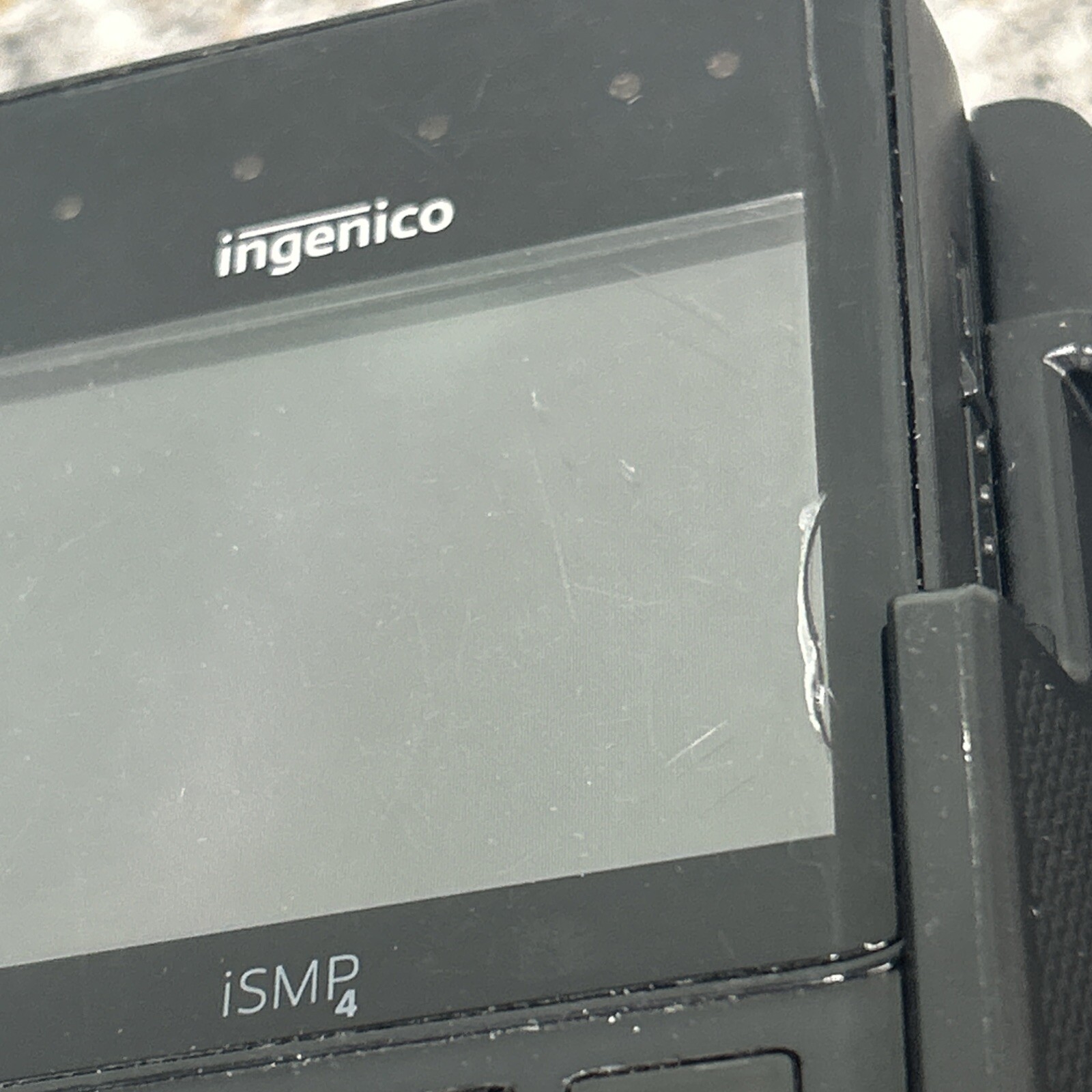 Ingenico Ismp4 Card Reader With Barcode Scanner And Zebra Charging Base