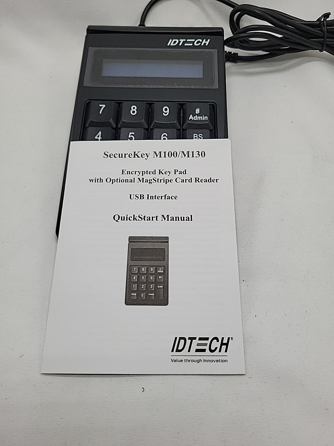 IDTECH Secure Key Card Reader M130 w/ Magstripe Reader IDSK-534833ABE USB