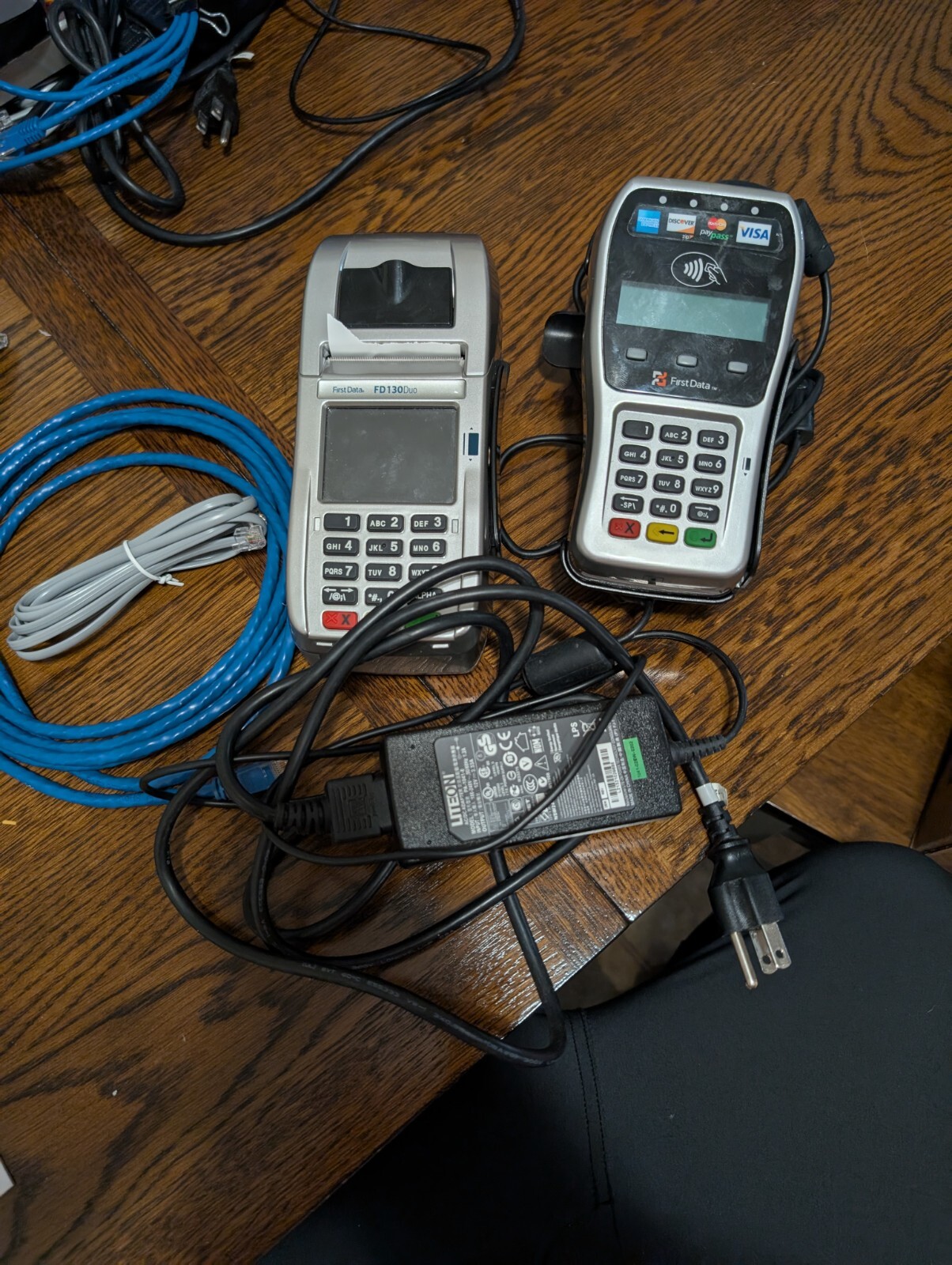 First Data FD130 DUO Credit Card Machine with FD-35 EMV NFC Pin Pad – Untested