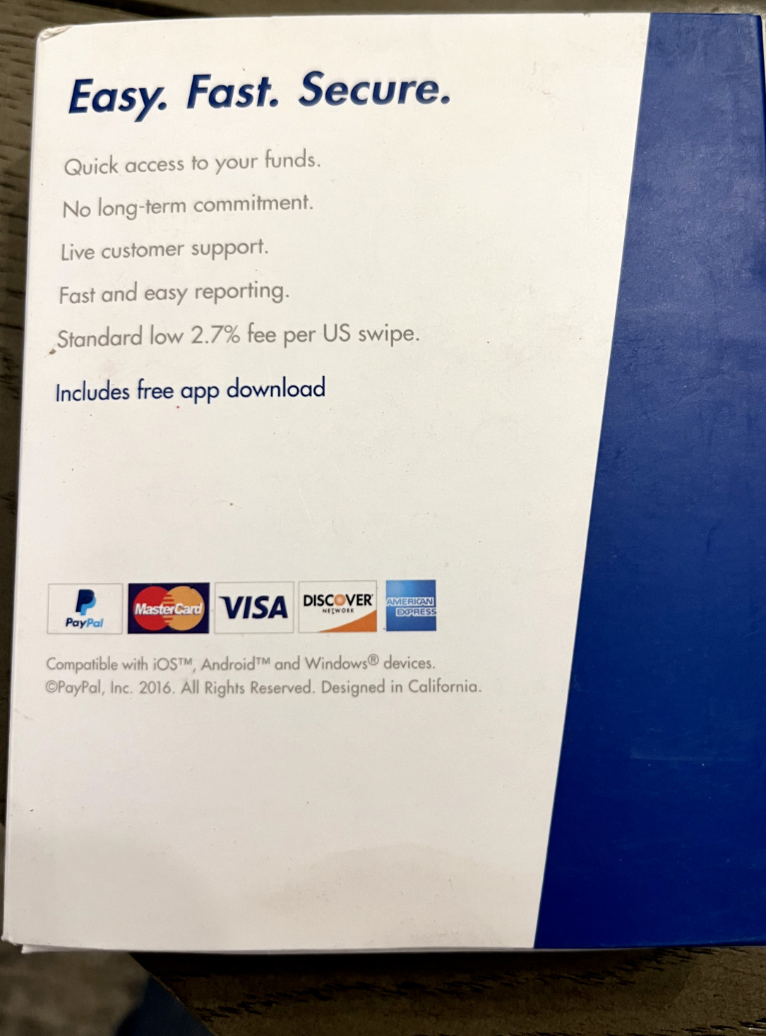 Paypal Mobile Card Reader Scanner Point Of Sale Device iPhone Android Windows