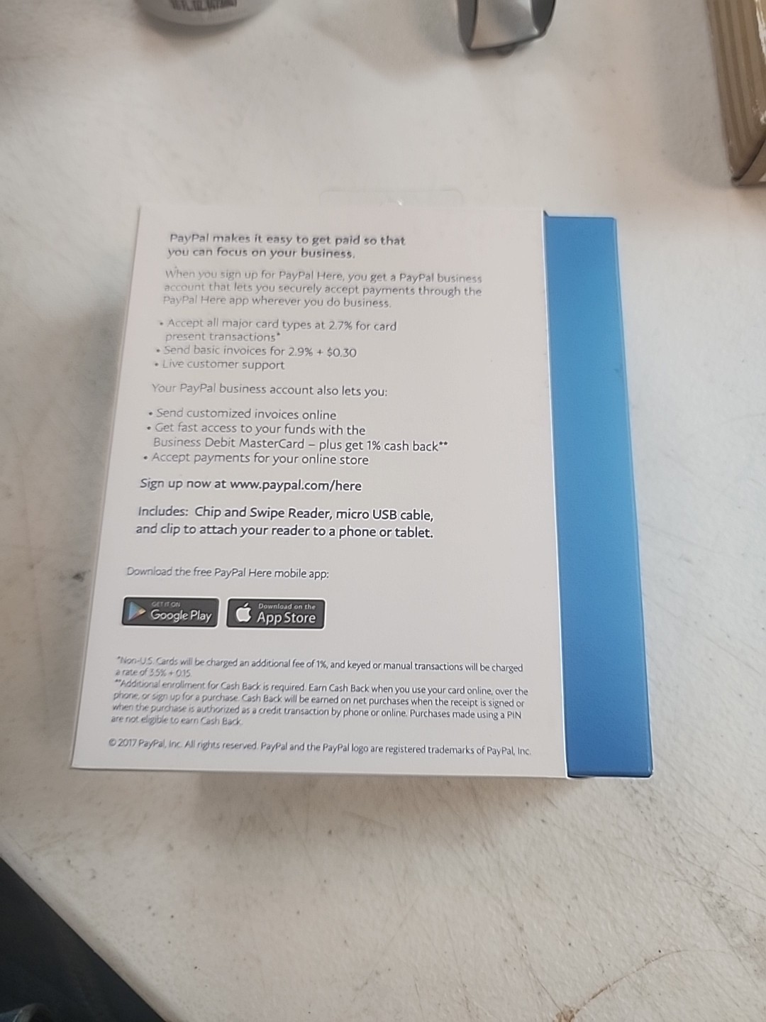 PAYPAL HERE MOBILE CARD CHIP AND SWIPE READER BLACK BRAND NEW Money Payment