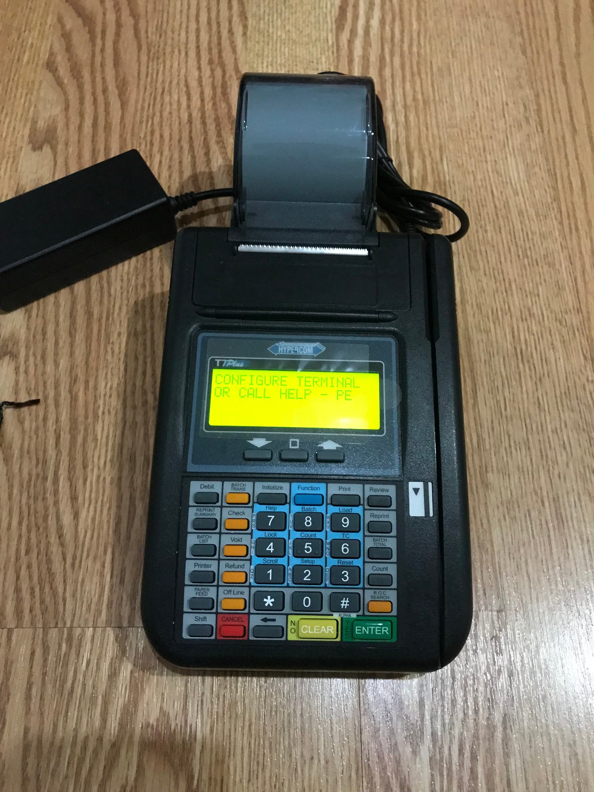 ✝️HYPERCOM T7PLUS CREDIT CARD READER PROCESSING TERMINAL 010218-046 ZJ