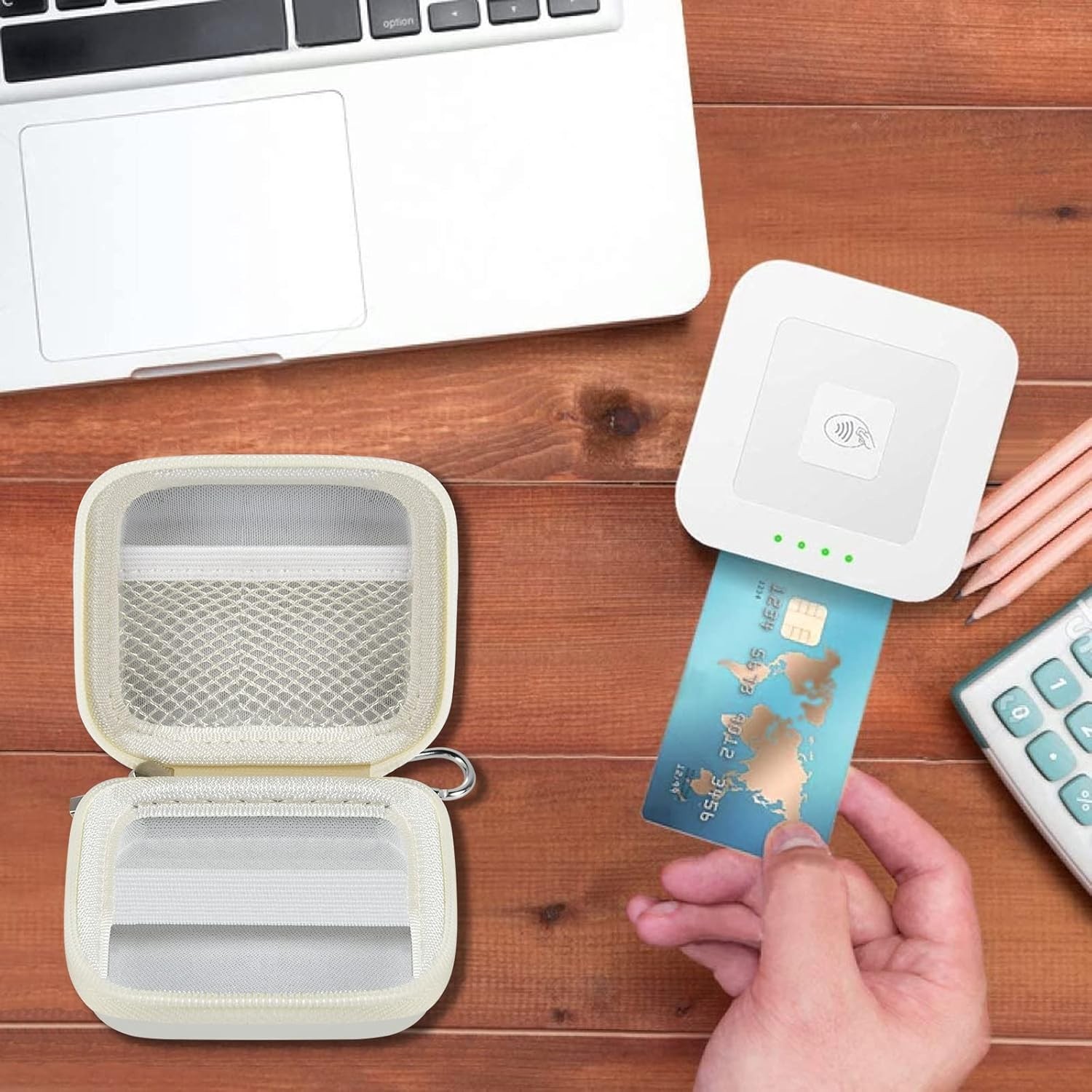 Chip Card Reader Scanner Case, Hard Carrying Bag Holder Fits Square A-SKU-048…