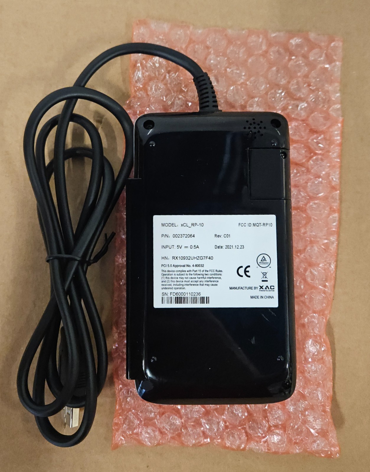 First Data FD150 Payment Terminal w XAC RP10 PIN Pad Power Supply Bundle
