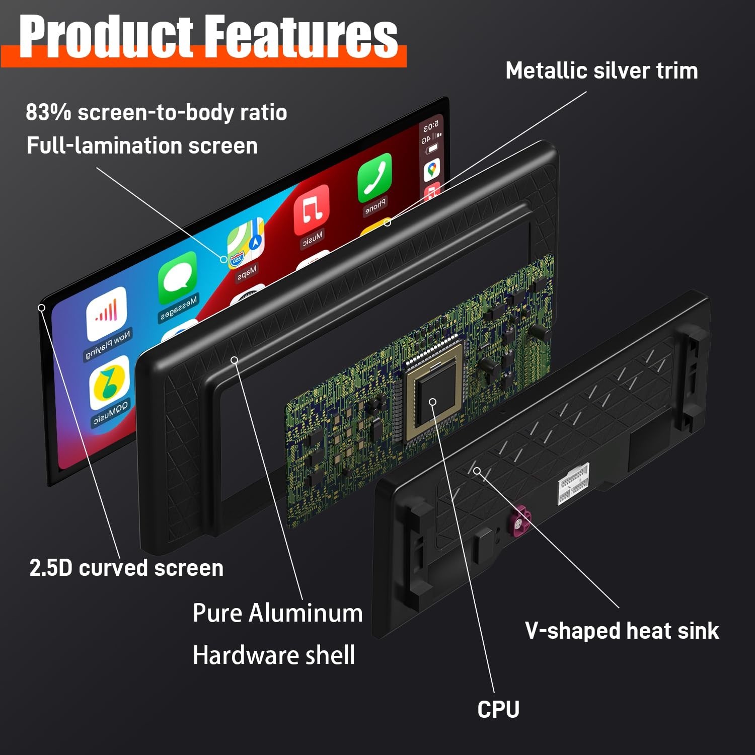 PEMP Linux 12.3″ Ultra-Thin Screen E70 E71 CIC Wired and Wireless CarPlay Ret…