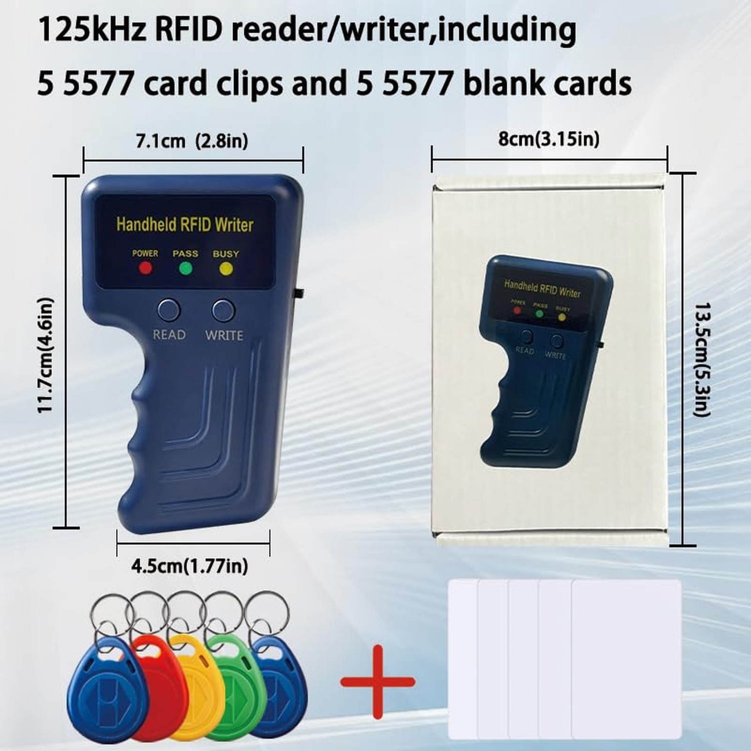 Handheld 125khz RFID Reader Writer,AWID and HID Copier with 5 T5577 Keyfobs &…