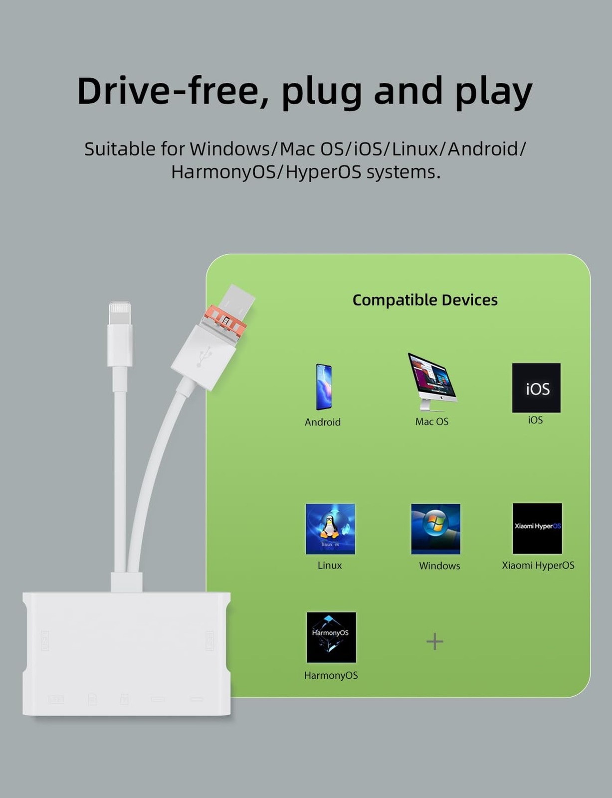 Memory Card Reader, 7-in-1 SD Card Reader & USB OTG Adapter with Micro SD & S…