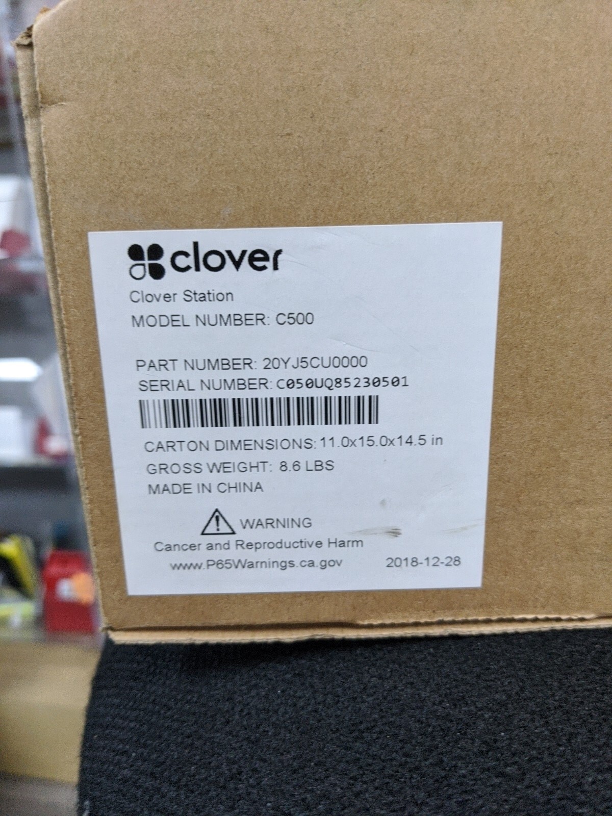 Clover Station C500 Point of Sale System w Prntr P500 Hub H501 for parts