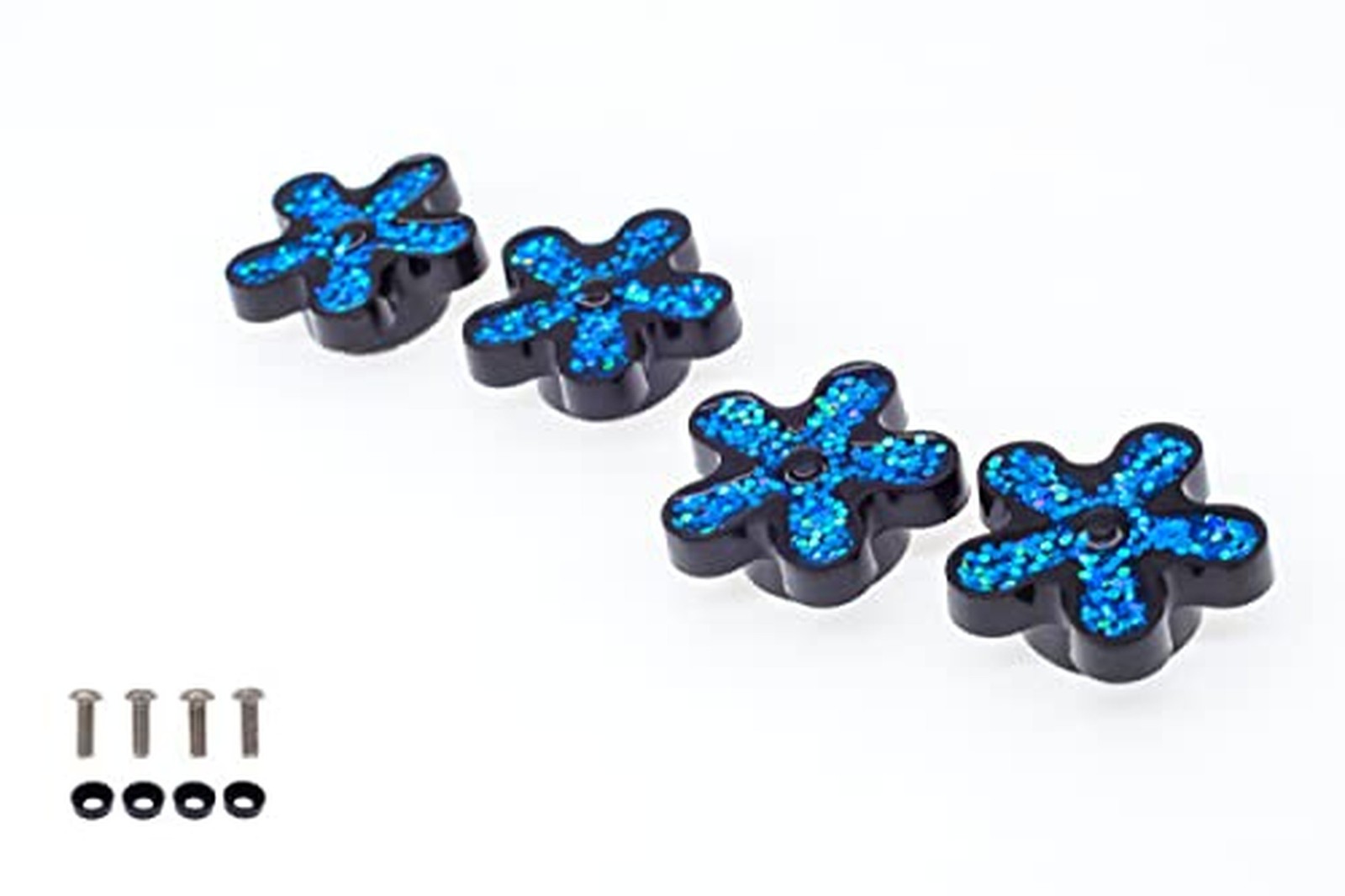 FD&D Multiple Use Shining Screw Cap, Blue Daisy Pattern with M6 Machine Screw
