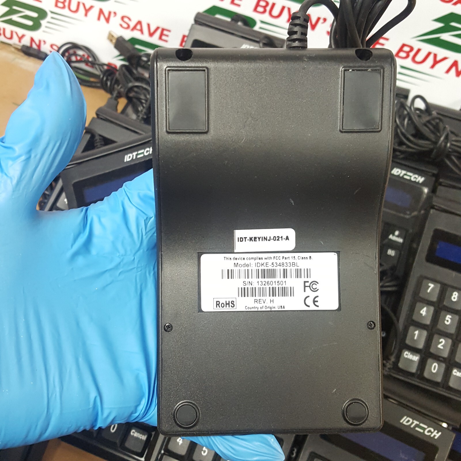 Lot of 24- ID Tech IDKE-534833BL SecureKey Credit Card Reader w/Keypad – USED