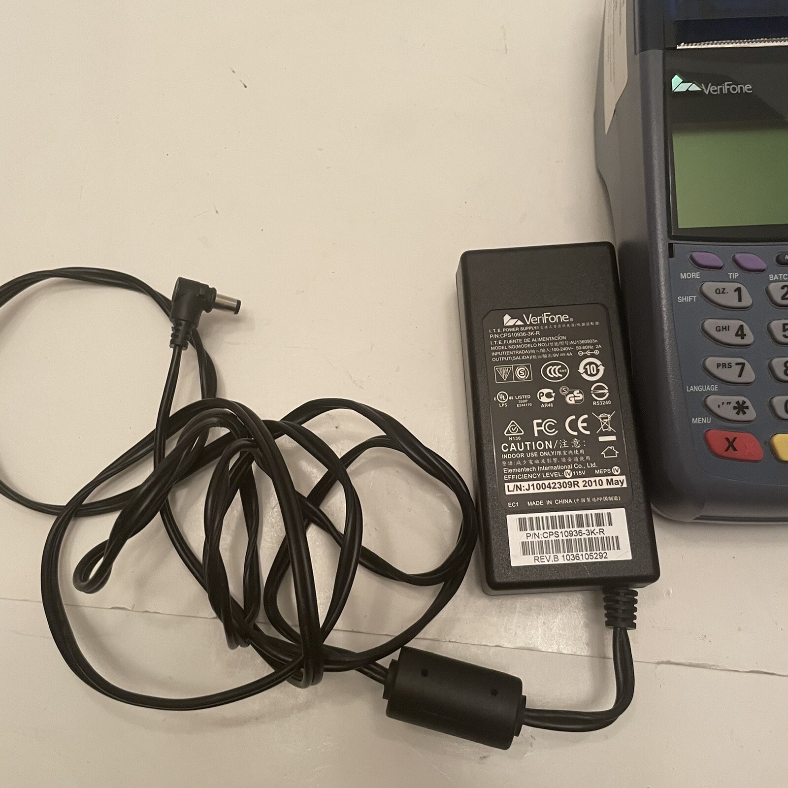 Verifone Omni 5100 Ethernet Credit Card Transaction Terminal No Power Cord Prop