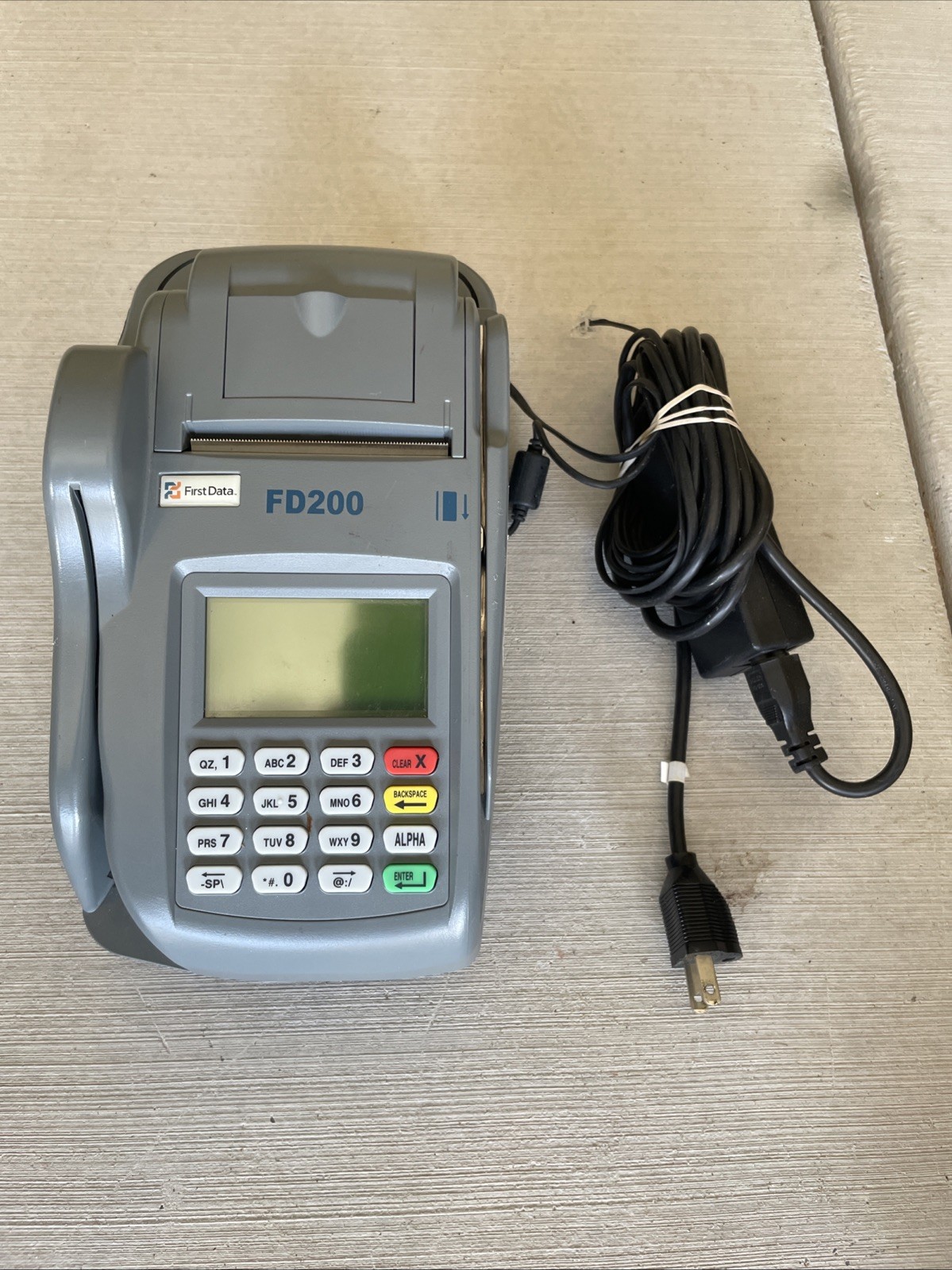 First Data FD200 Credit Card Terminal POS System with Power Cord – Used