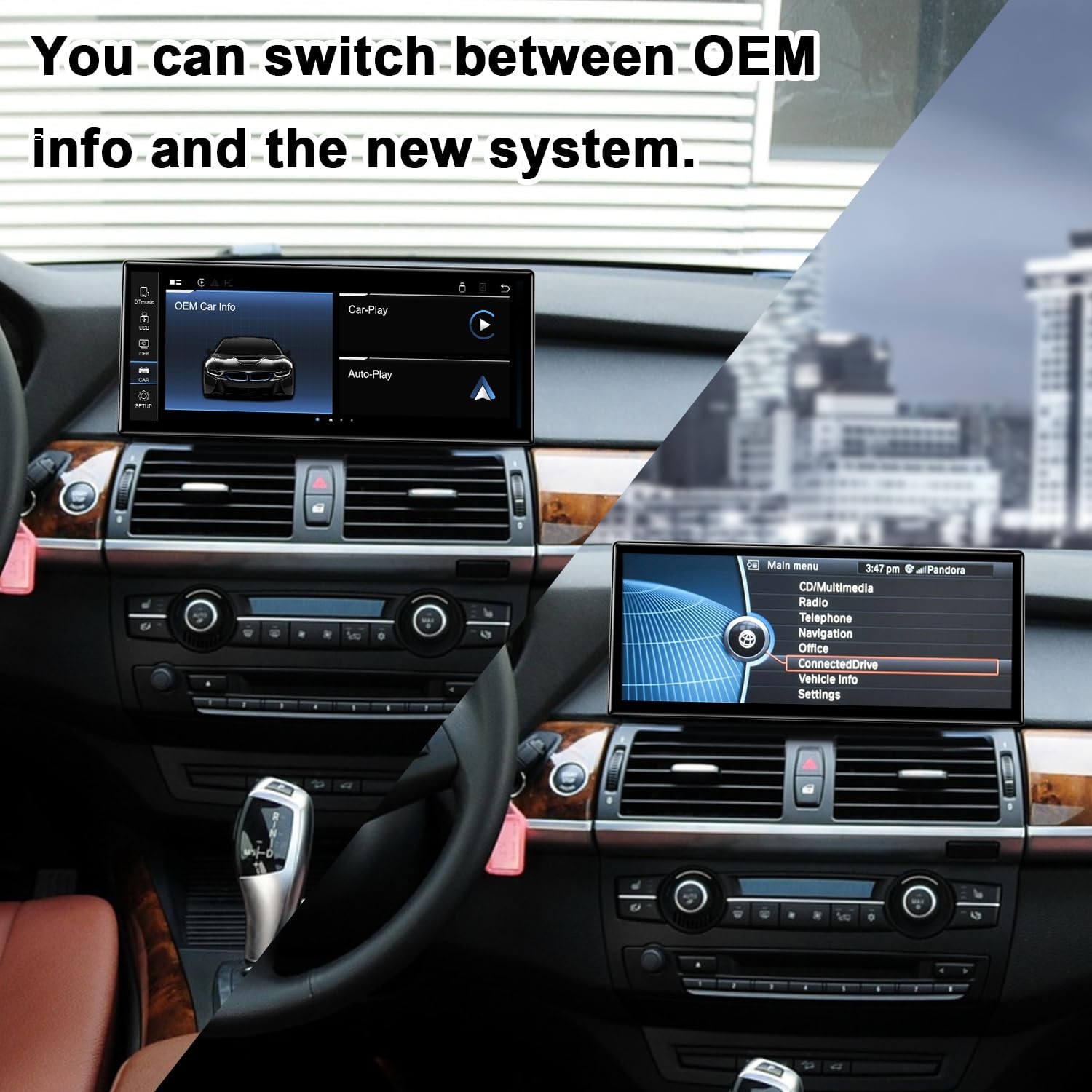 PEMP Linux 12.3″ Ultra-Thin Screen E70 E71 CIC Wired and Wireless CarPlay Ret…