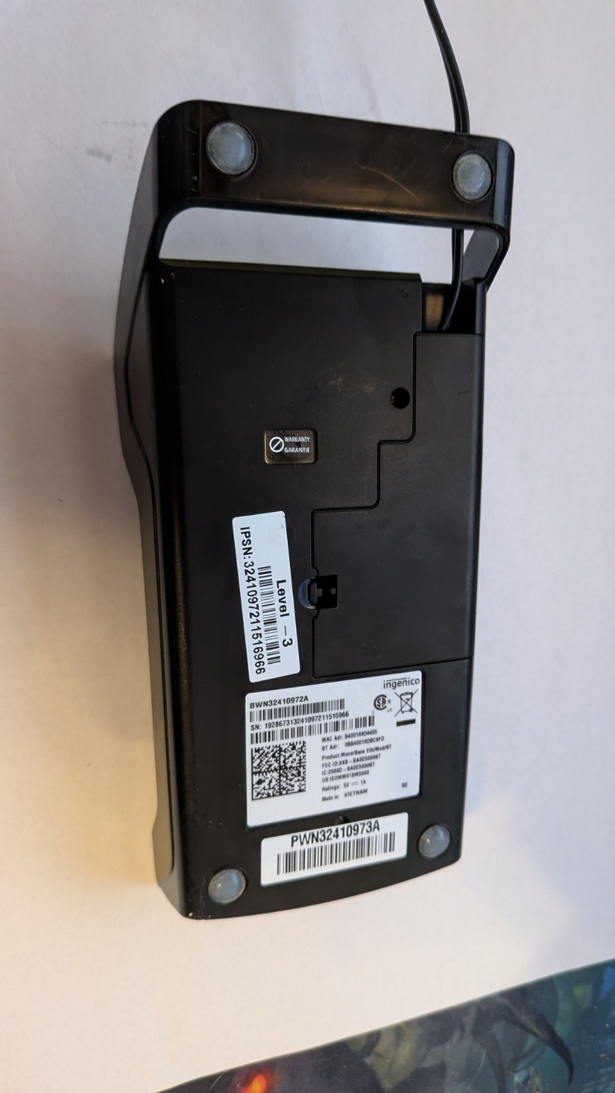 Ingenico Base5000BT Move/5000, Enthernet, BT, Charging Base With A/C Adapter