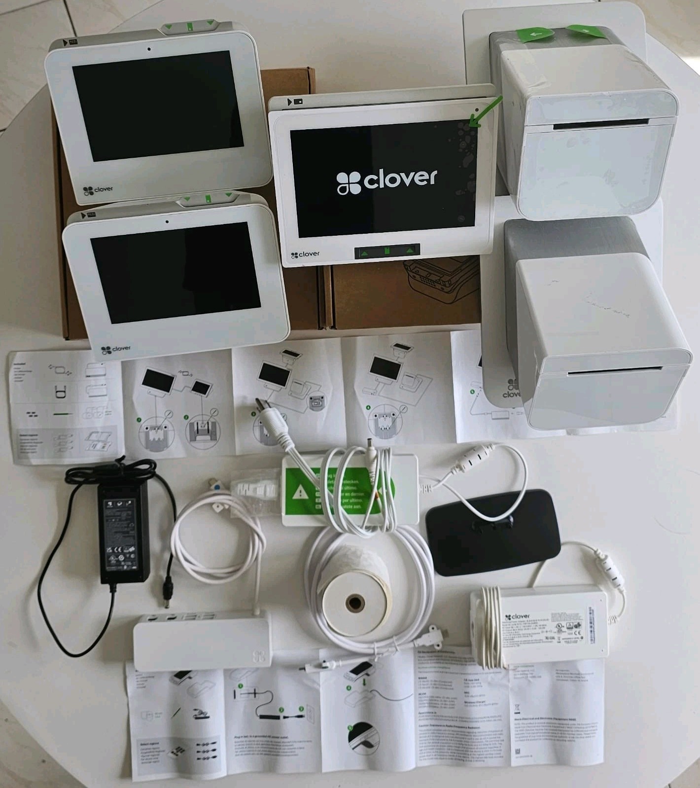 CLOVER POS System C503*2 C505 P500*2 H500 Double Charger Printer Paper CableUSBC